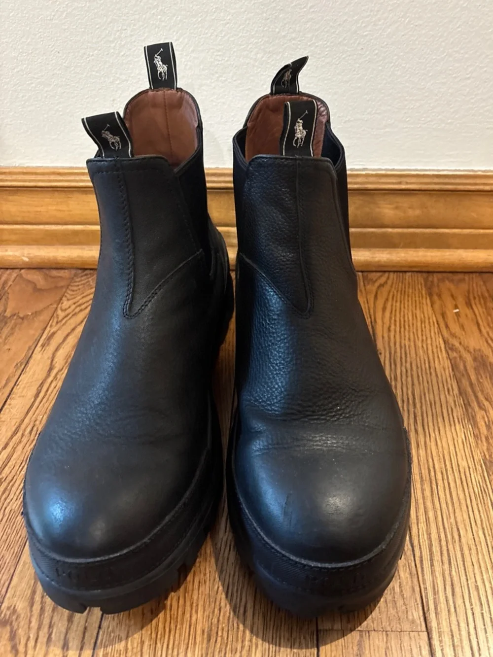 Polo Ralph Lauren Black Leather Chelsea Oslo Boots - Men’s 11